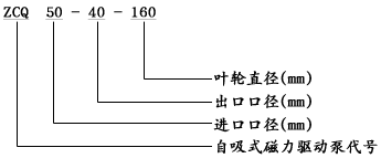 ZCQ自吸式磁力泵型号意义