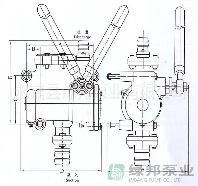 S、SH型手摇油泵外形尺寸图